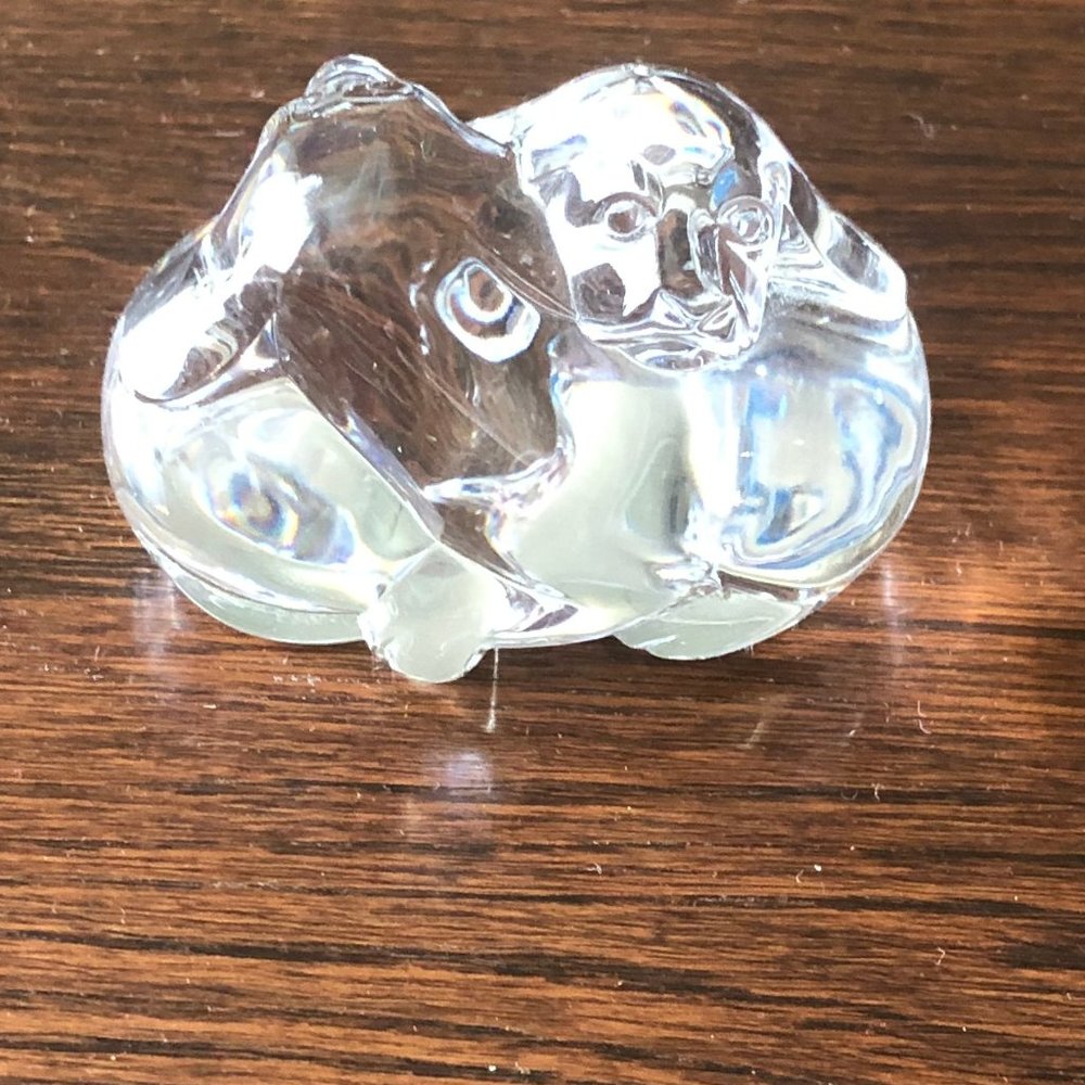 Steuben Art Glass Puppy Love Dog Figurine